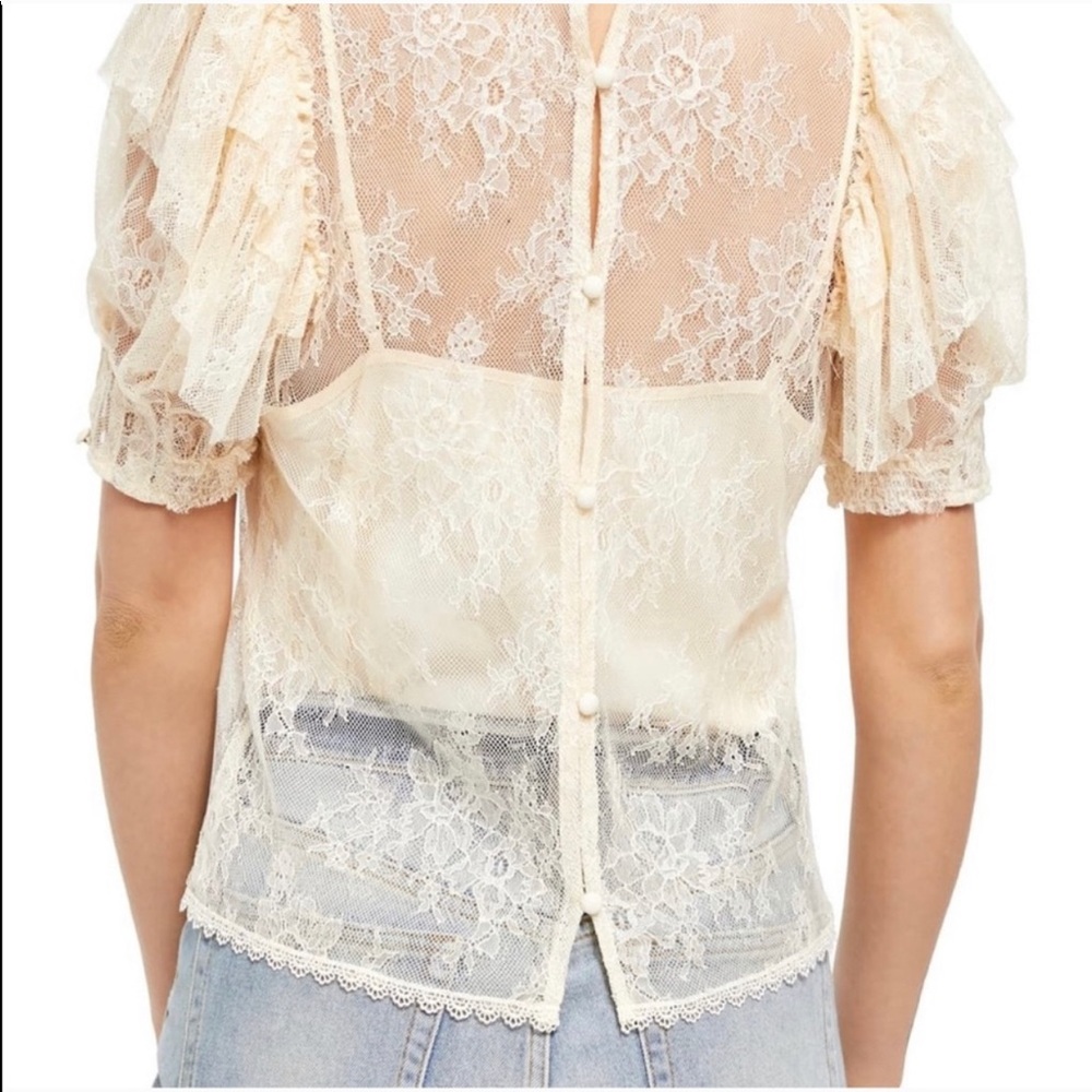 Free People | Secret Admirer Lace Top Blouse new - Picture 3 of 7